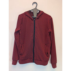 YUNA Red Black Pattern Hoodie Full Zip Women's Small Medium